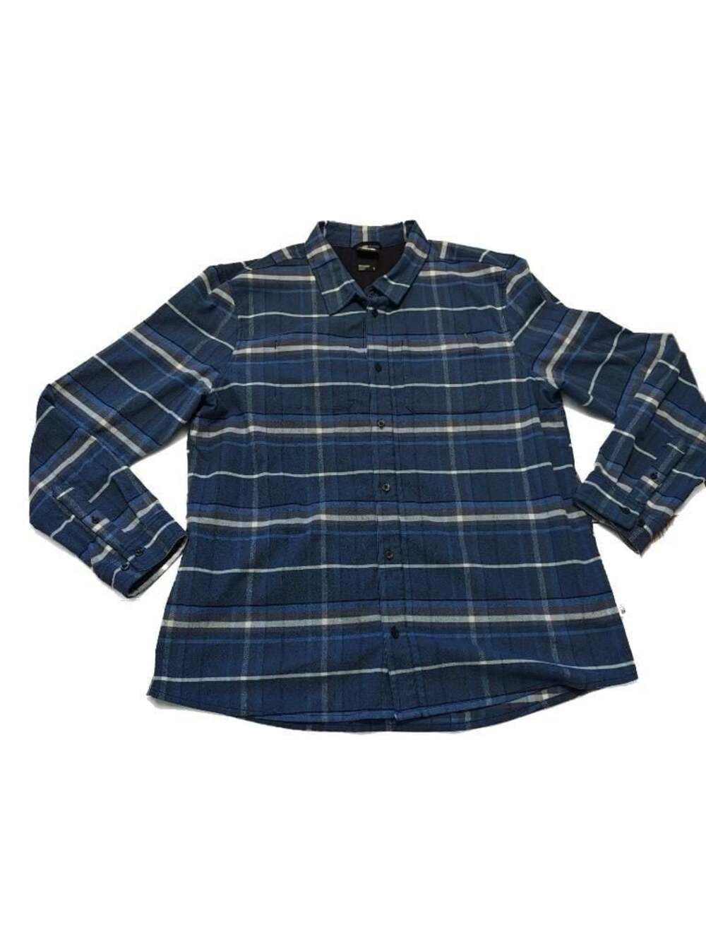 The North Face Plaid Vented Back Men's XL Performance Hiking Long Sleeve Blue